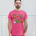thumbnail image 3 of Tee Hunt Christmas Crew Dabbing T-shirt Reindeer Santa Claus Elf Snowman Men's Tee, Hot Pink, 5X-Large, 3 of 5