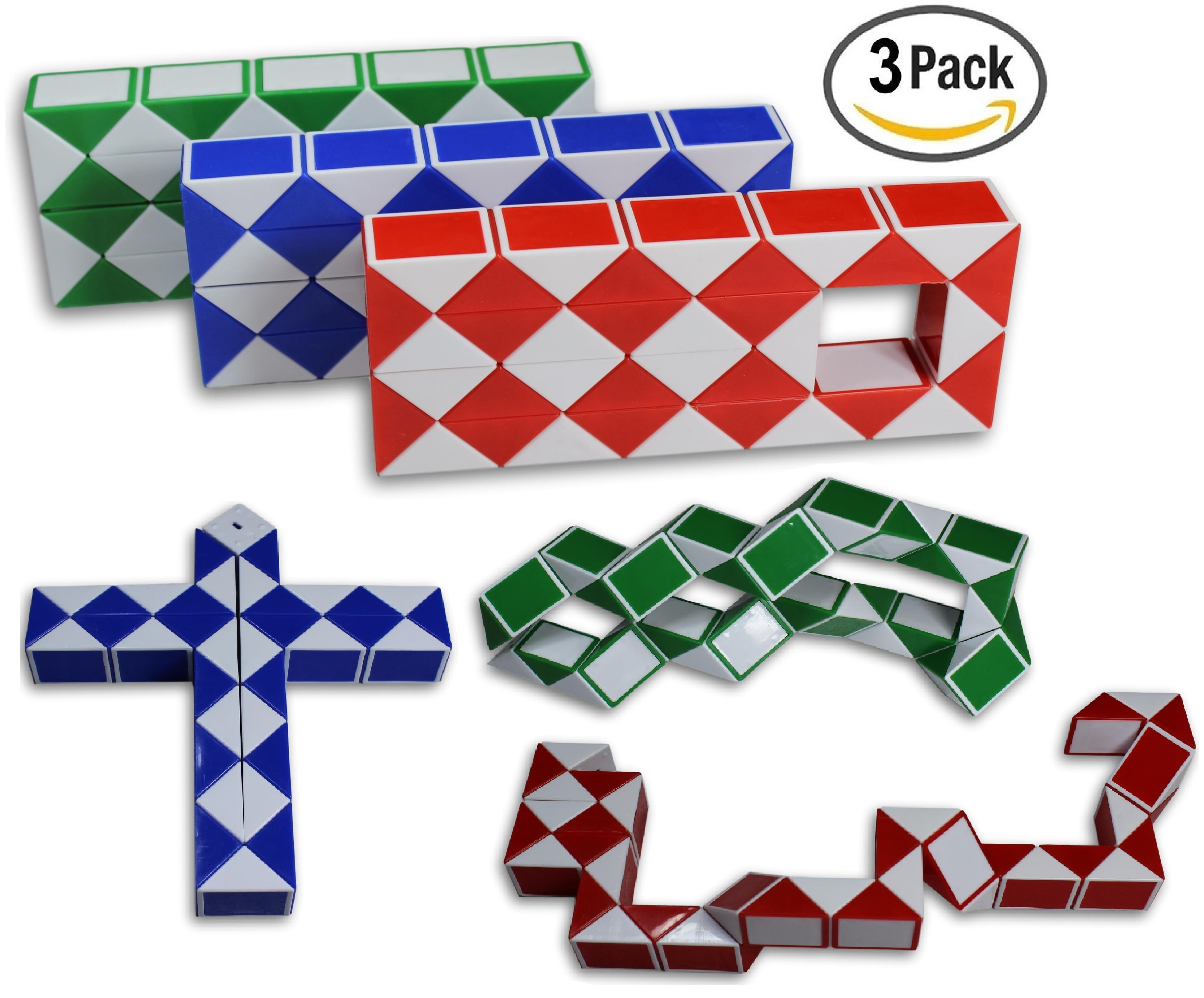 Snake Puzzle 24 Parts Snake Magic Cube Twist Toy Adults Kids Black Red 