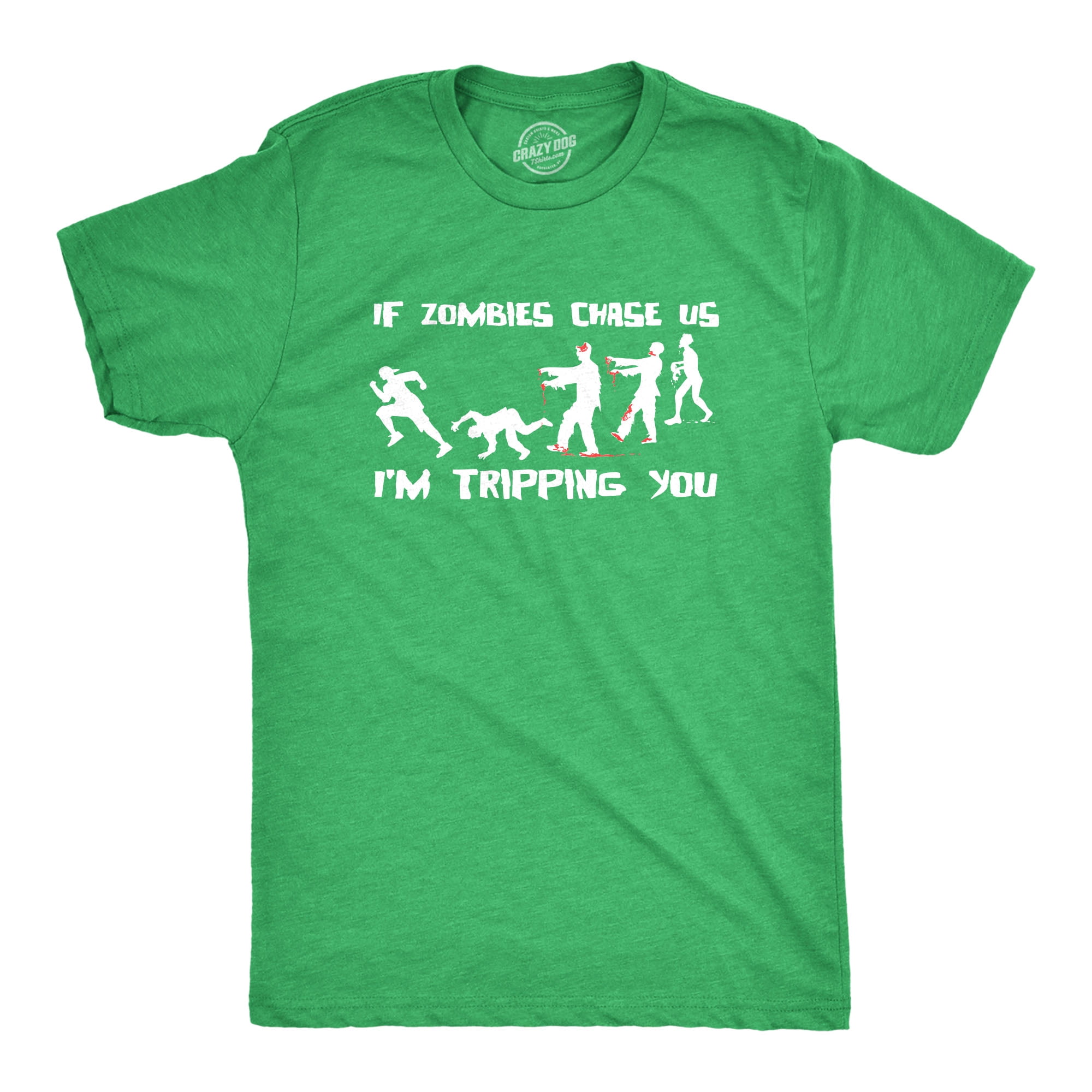 WARNING IF ZOMBIES CHASE US I'M TRIPPING YOU FUNNY Unisex Adult T-Shir...