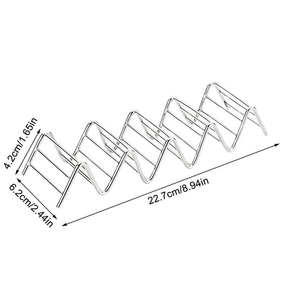 Stainless Steel Wavy Taco Stand, 4-Slot 5-Slot Taco Tortilla Holder, Non-Slip Table Serving Rack, Easy Clean Durable Kitchen Accessory, Party Gathering Decorative Tool