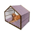 thumbnail image 1 of Abstract Pet House, Geometric Grunge Bold Stripes with Brushstrokes Motif, Outdoor & Indoor Portable Dog Kennel with Pillow and Cover, 5 Sizes, Violet Blue White, by Ambesonne, 1 of 4