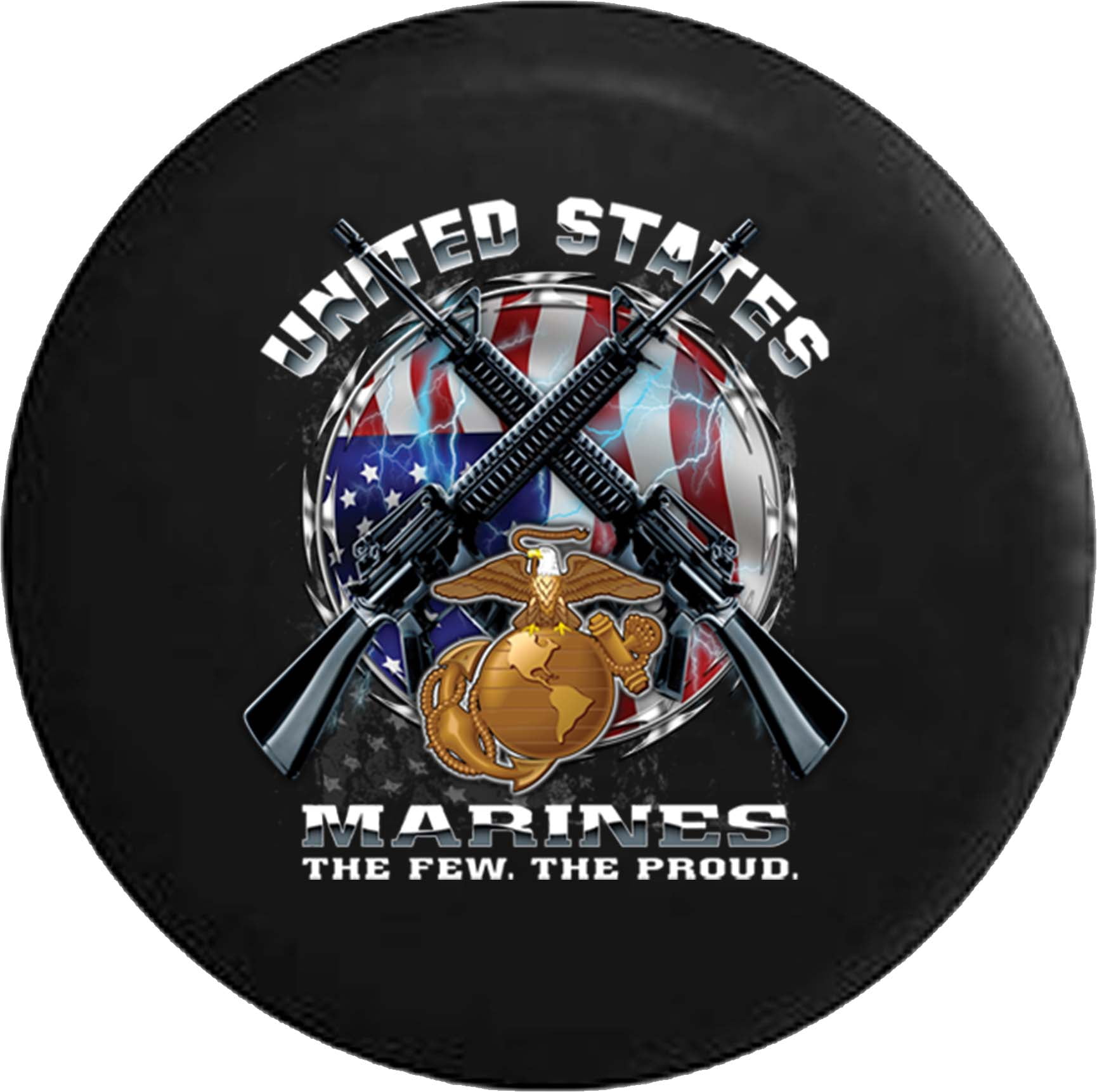 United States Marines Seal American Flag Military Veteran Spare Tire