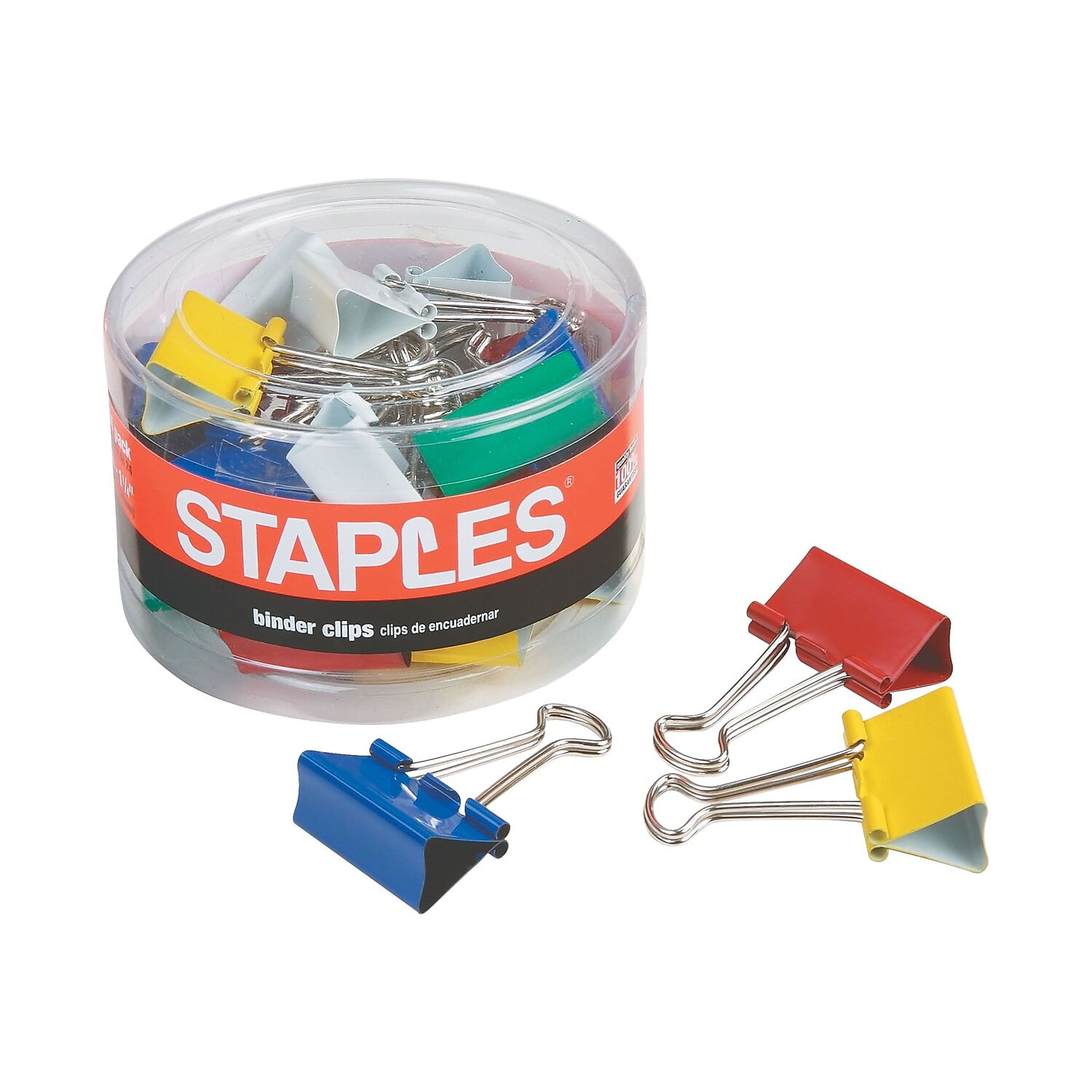 Staples Small Metal Binder Clips Bulk PK Black 3/4" Size with 3/8" Capacity 