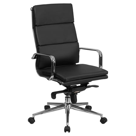 - Flash Furniture High Back Leather Executive Swivel Office Chair with Synchro-Tilt Mechanism, Multiple Colors