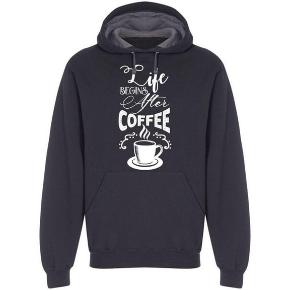 Cup Life Begins After Coffee Hoodie Men -Image by Shutterstock, Male Medium