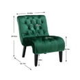 thumbnail image 4 of Tcbosik Velvet Fabric Accent Chair, Modern Button Tufted Upholstered Armless Chair with Wood Legs for Living Room, Bedroom, Green, 4 of 9
