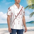 thumbnail image 3 of Fotbe Bloody Hand Camisa Hawaiana para Hombre Unisex – Camisa Casual de Verano con Botones de Manga Corta de Algodón y Lino,Large, 3 of 7