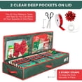 thumbnail image 4 of HOLDN' STORAGE Wrapping Paper Storage Container, Fits 27 Rolls Gift Wrap, Extra Pockets for Ribbons & Bows, Underbed Storage - Green & Red Trim, 4 of 9