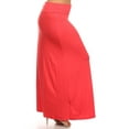 thumbnail image 2 of Women's Plus Size High Waist Foldable Elastic Band Relaxed Fit Solid Maxi Skirt, 2 of 6