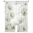 thumbnail image 3 of Sage Green Floral Sheer Curtains 84 Inches Long 2 Panels Set, Window Sheer Curtains for Living Room/Bedroom, Botanical Flower Plant Herb Watercolor Light Filtering Rod Pocket Curtain 52'' x 84'' x 2, 3 of 7