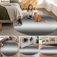 thumbnail image 6 of Gradient Gray Round Living Room Rugs 8 ft, Modern Minimalist Black Gray Ocean Beach Washable Large Area Rug with Non-Slip Sturdy Edge Binding Round Carpet for Dining Room Kitchen Office, 6 of 9
