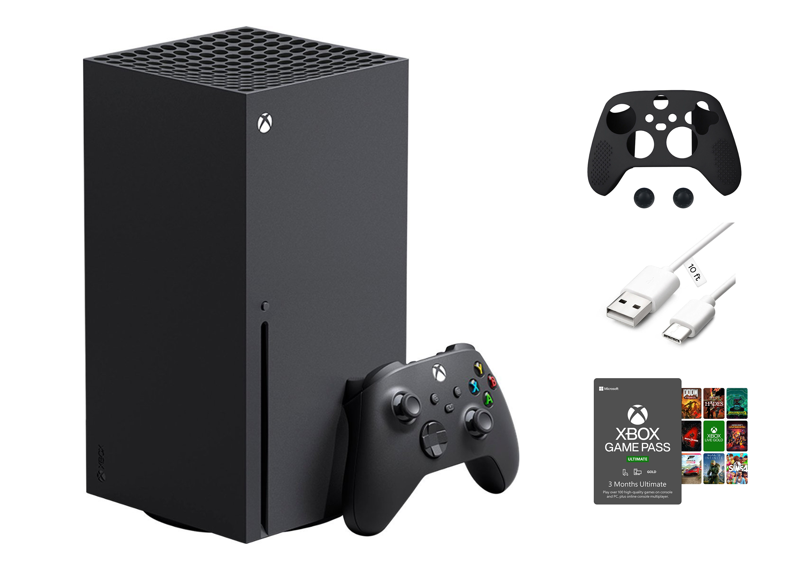 Microsoft Xbox Series X, 1TB SSD Video Gaming Console with One Xbox Wireless Controller, Xbox 3 Month Game Pass Ultimate + Mazepoly Accessories