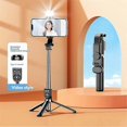 thumbnail image 3 of Wireless Selfie Stick Tripod Stand with Light Bluetooth Remote Extendable Tripod suitable for Mobile Phone Video Recording, 3 of 5