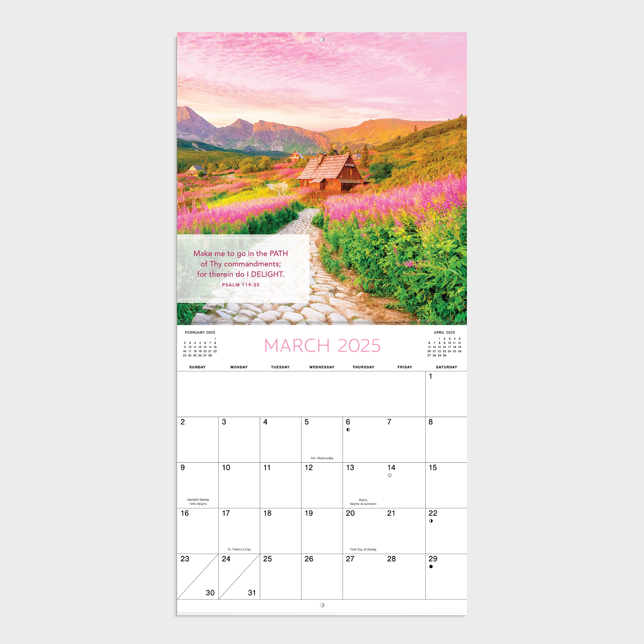 2025-12 Month Hanging Wall Calendar-Bible Verses Valley -12x12 by Dayspring