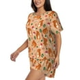 thumbnail image 2 of Kdxio Squirrel And Mushroom Print Pajamas Sets for Women Short-Sleeved Pjs with Lounge Shorts Two Piece Sleepwear S-4XL, 2 of 9