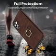 thumbnail image 6 of Nalacover for Samsung Galaxy S24 Wallet Case, Premium PU Leather Soft TPU Anti-Drop Card Slots with 360 Finger Ring Holder Kickstand Back Phone Cover For Samsung Galaxy S24, Coffee, 6 of 9