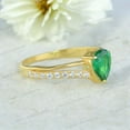 thumbnail image 2 of Pear Cut Emerald Engagement Ring Yellow Gold Plated Diamond Handmade Jewelry Art Deco Party Wear Ring Gift for Love, 2 of 4