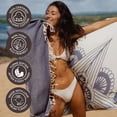 thumbnail image 4 of FESHKA Sand Free Turkish Beach Towel (37 x 67) Quick Dry Bath Towel, Oversized Beach Blanket, Lightweight for Travel - Made with 100% Organic Turkish Cotton - Frozen (Navy), 4 of 5