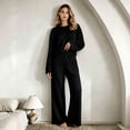 thumbnail image 2 of HAJWOH Womens Elegant Lounge Sets Sweatsuit Sets 2 Piece Outfits with Sweater Tops and Wide Leg Sweatpants, 2 of 6