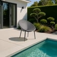 thumbnail image 4 of 2xhome Set of 2 Contemporary Transitional Weather-Resistant Plastic Indoor Outdoor Side Chairs, Egg-Shaped Accent Lounge Chairs with Perforated Seat Design for Patio, Balcony, Living Room, Sunroom, 4 of 12