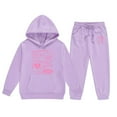 thumbnail image 4 of FYDUU Girls 2 Piece Outfits Tracksuit Solid Color Hoodie Pullover Sweatshirt And Jogger Sweatpants Set Kids Athletic Sweatsuit Sets Fall Winter Clothes Soft Fall Clothes, 4 of 4