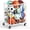 White, variant on Garage Ball Rolling Storage Rack Large Capacity Basketball Holder with Elastic Rope [Hold 12-15 Balls][Easy to Take] Garage Sports Equipment Organizer cart with Wheels for Home, Outdoor Use