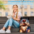 thumbnail image 4 of Oxford Cloth Large Capacity Backpack, Spider Web Travel Stamp Bookbag with Side Bottle Pockets for Back to School, 4 of 5