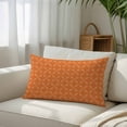 thumbnail image 3 of Orange Morocco Throw Pillow Cover, Pillowcase Protectors with Zipper, Breathable Decorative Lumbar Pillow Case Cover, Geometric Leaf Diamond Lattice Abstract Pillow Shams for Couch Sofa 16x24Inch, 3 of 8