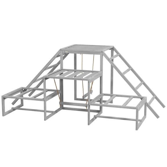 Chicken Coop Roosting Bars with Wooden Stand & Ladder, for 10-15 Birds