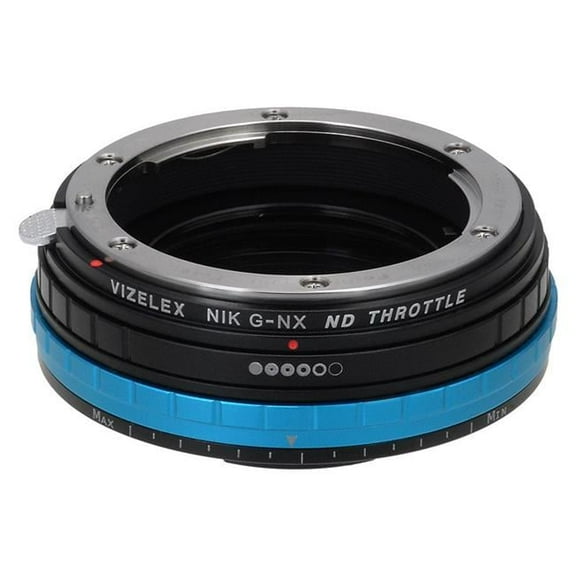 Fotodiox NikG-NX-Pro-NDThrtl Vizelex ND Throttle Lens Mount Adapter - Nikon F Mount G-Type D-SLR Lens To Samsung NX Mount Mirrorless Camera Body with Built in Variable ND Filter