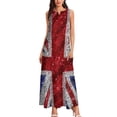 thumbnail image 2 of Faux Glitter Union Jack Flag UK Sequin Long Dress Clothing female Dress for girls ceremony dresses elegant women's sets Dress, 2 of 6