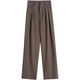thumbnail image 5 of Pantalones de traje de verano para mujer, pantalones casuales de cintura alta drapeados, pantalones pequeños, rectos, de pierna ancha, pantalones adelgazantes, 5 of 5