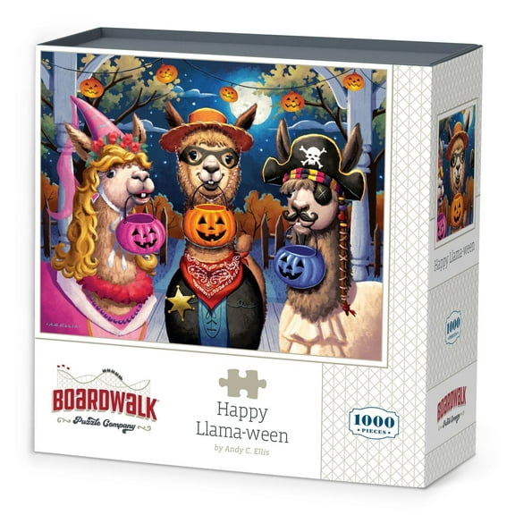 Happy Llama-ween - 1000 Piece Boardwalk Jigsaw Puzzle