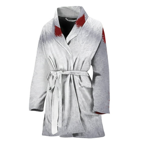 Santa Claus Beard Women Bathrobe One Size Univeral Fits, Bear Fashion Lightweight Plush Fleece Long Robe For Women