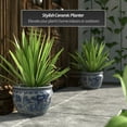 thumbnail image 2 of Red Lantern 12" Ladies Blue & White Porcelain Fishbowl Planter, 2 of 6