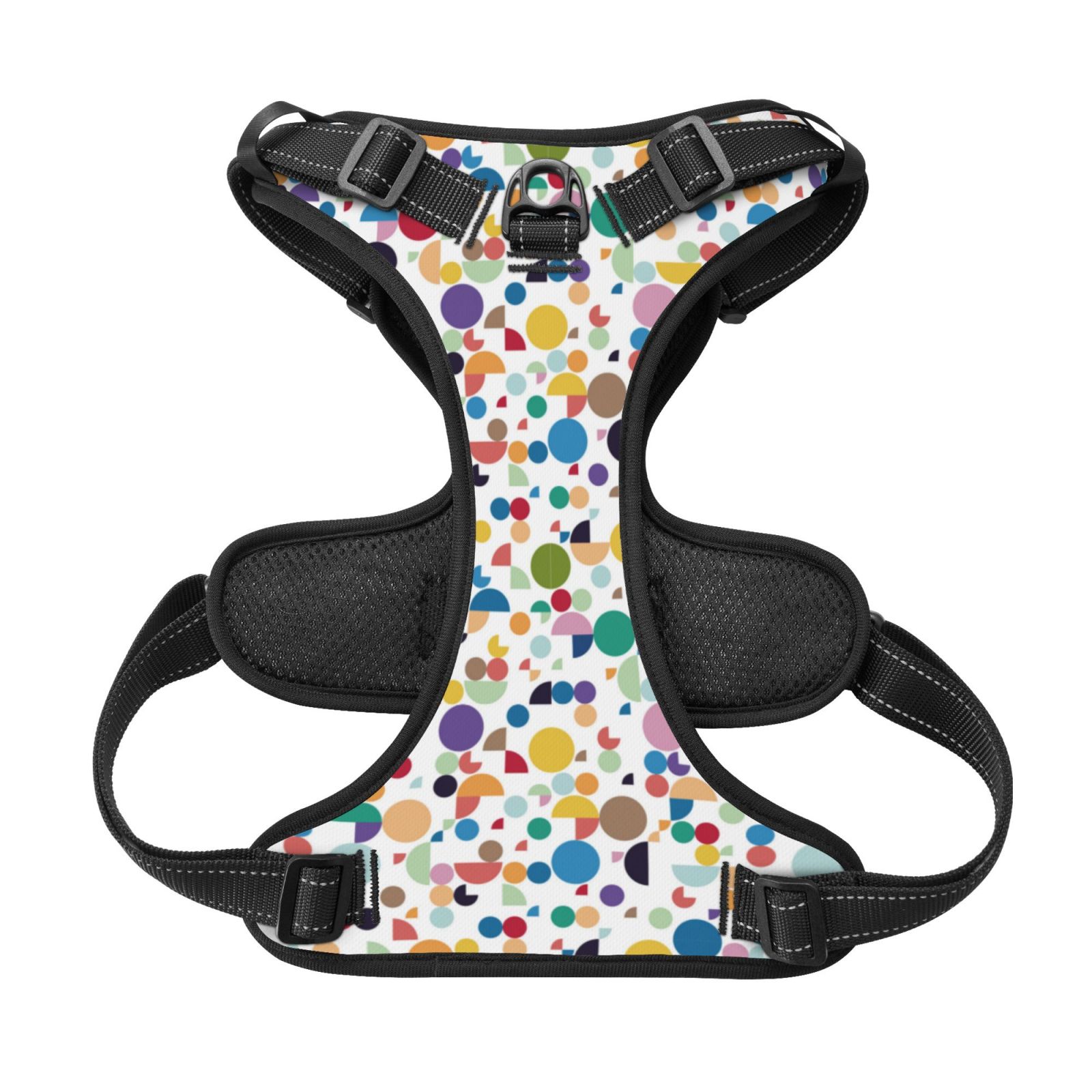 Kdxio Colorful Spots Print No Pull Dog Harness Adjustable Reflective Oxford Easy Control Medium Large Dog Harness for Training and Everyday-Small