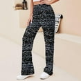 thumbnail image 2 of Top-kevin Black Glitch Grunge Women's Yoga Pants Wide Leg Loose Casual Straight Lace Up Pants Lounge Sweatpants, 2 of 15