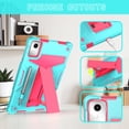 thumbnail image 4 of Dteck for Lenovo Tab M11 11 inch TB330FU/TB330XU, Heavy Duty Shockproof Kids Friendly Kickstand Case Cover with Pen Holder for Lenovo M11 11 inch 2024 Tablet,Mint+Rose, 4 of 5