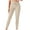 Beige, variant on Women's High Waist Yoga Leggings with Pockets Drawstring Scrunch Detail Tummy Control Workout Training Pants