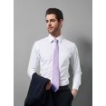 thumbnail image 6 of Yongchuantie Men's 3.15" Necktie Light Purple Striped Solid Color  8CM Wide Version Tie+Gift Box, 6 of 8