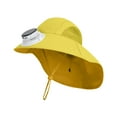 thumbnail image 4 of Kids Solar Fan Hat with Wide Brim for Sun Lightweight Cap for Outdoor Activities Adjustable Breathable Design for Boys and Girls Ages 3-12,Color:Yellow, 4 of 4