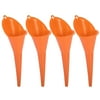 4pcs Plastic Engine Oil Funnel Straight Output Orange for Cars 28.5cm Length