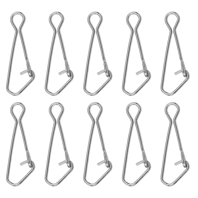 Unique Bargains 92Lbs Stainless Steel Fishing Snaps Swivels Clips Quick Change White 50 Pack