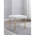 thumbnail image 2 of 7th Haven Inc. WOVENBYRD 18" Square Metal Ottoman Light Grey Velvet, 2 of 5