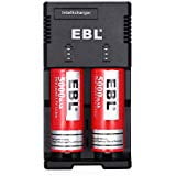EBL 26650 5000mAh 3.7V Lithium Rechargeable Batteries 2 Pack with 18650 Li ion AA AAA Ni MH Ni CD Battery