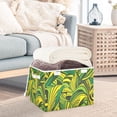 thumbnail image 5 of Green and Yellow Color Large Storage Bins with Linen Collapsible Lid Storage Box 16.7 x 12.6 x 11.8in, 5 of 7