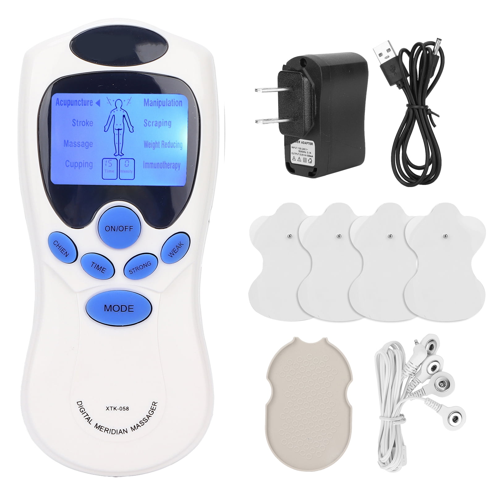 Digital , TENS Therapy Machine Strength Body Pain Relief Electric With  Electrode Pad For Neck For Shoulder For Waist US Plug 100-240V 