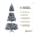 thumbnail image 4 of Árbol de Navidad Frondoso con Ramas Escarchadas, Pino Navideño Esquimal (Verde Oscuro Nevado, 1.60 m), 4 of 6