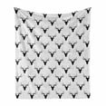 thumbnail image 1 of Deer Soft Flannel Fleece Throw Blanket, Deer Head with Antlers Silhouette Form Stained Worn Background Animal Illustration, Cozy Plush for Indoor and Outdoor Use, 70" x 90", Black White, by Ambesonne, 1 of 6