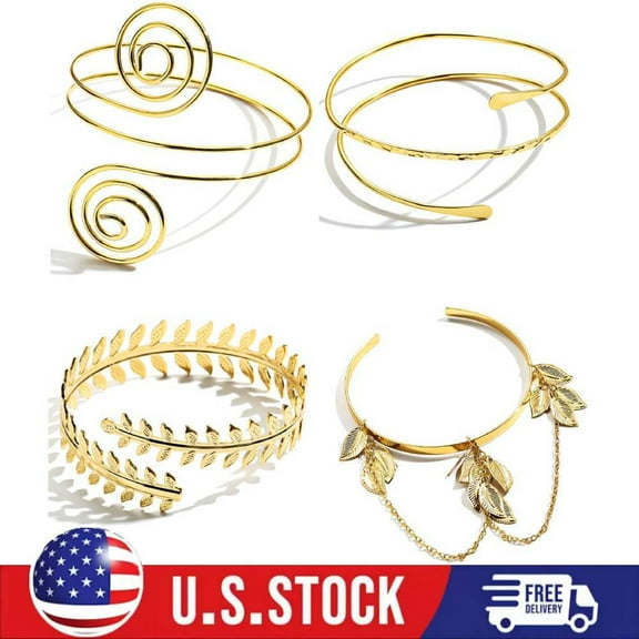 4Pcs Arm Cuff Upper Arm Band Cuff Bracelet Bangle for Women Adjustable Armband